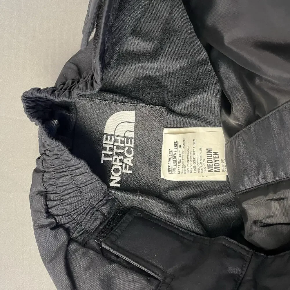 VINTAGE North Face FULL LENGTH SIDE ZIP Insulated Snow Pants Medium Black